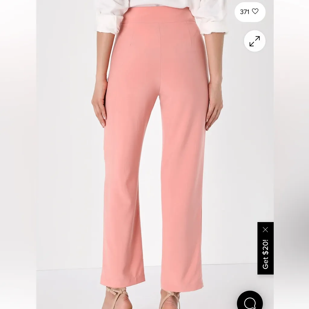 Lulu's Working For It Light Pink High-Waisted Trouser Pants - Image 3