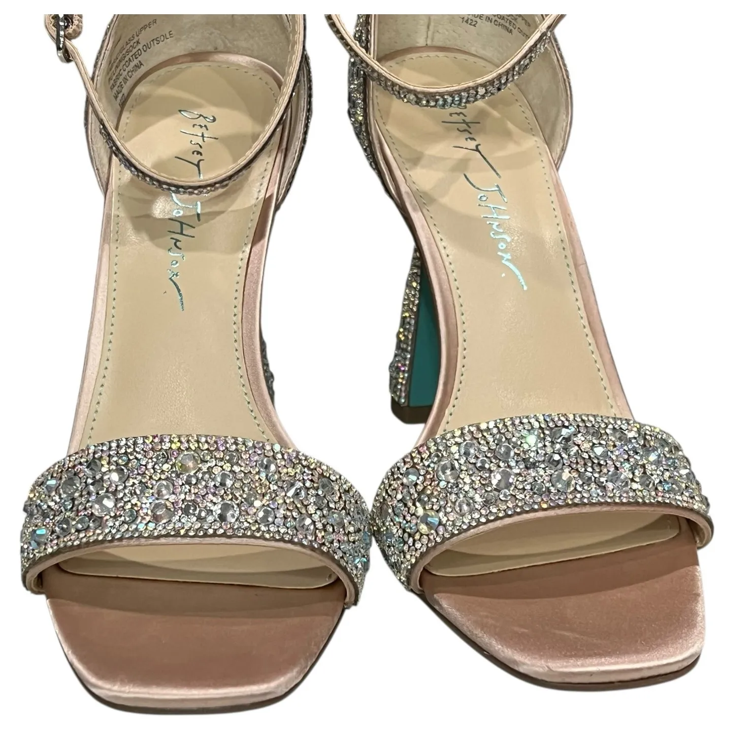 Betsey Johnson Dani Evening Sandals 7 Ankle Strap Rhinestone Sparkle Heels Glam - Image 7