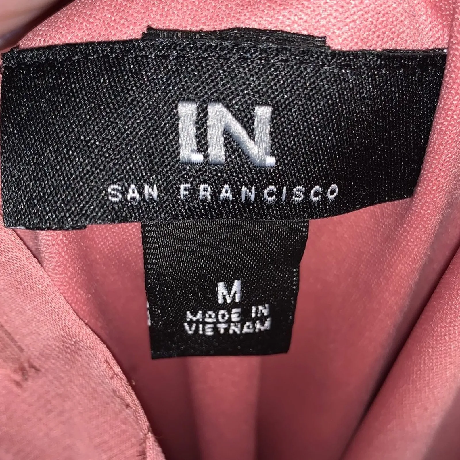 NWT I.N. San Francisco Pink Swiss Dot Ruffle Sleeve Tie Back Dress - Image 6