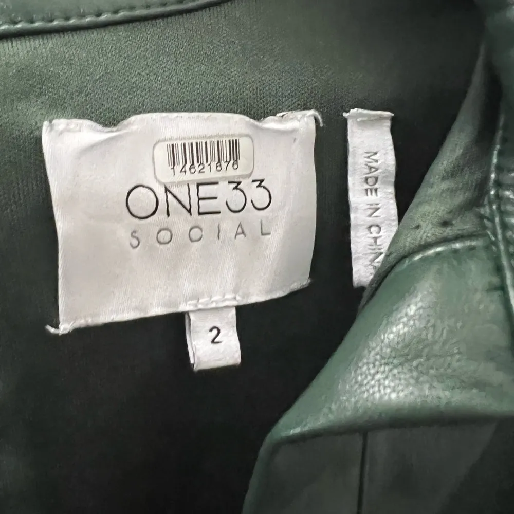 One33 Social Green Faux Leather Shirtdress Size 2 US $275 - Image 9