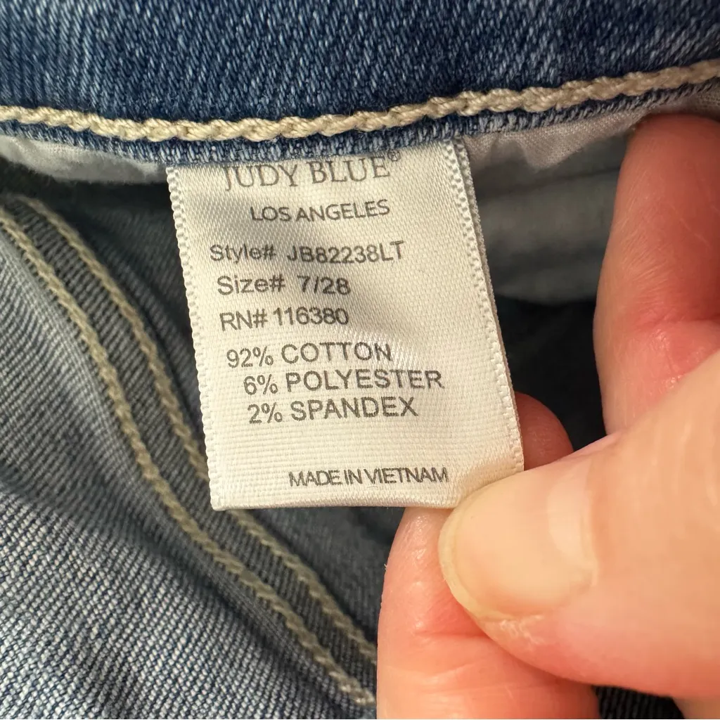 New Judy Blue I'll Be There For You Boyfriend Fit Straight Leg Jeans Size 28/ 9 - Image 6