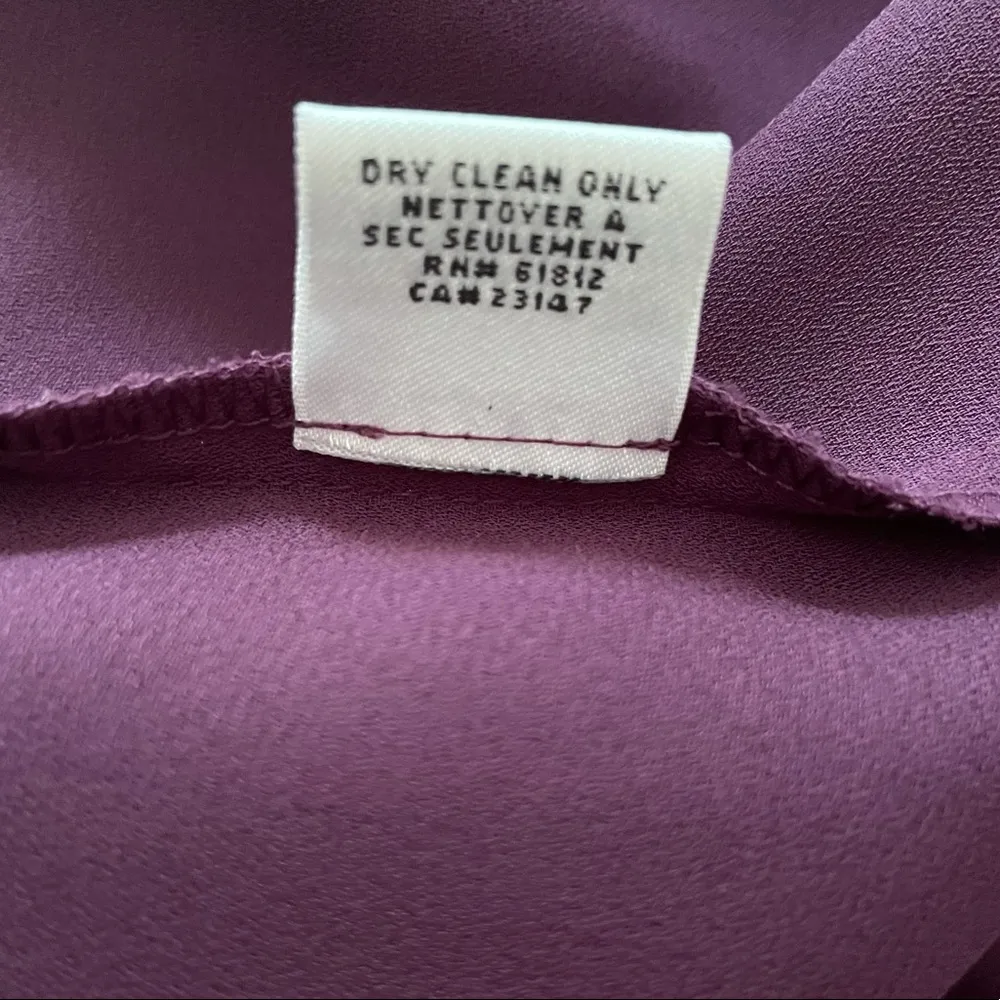 Talbots Purple Short Sleeved Crepe Dress Size 2 Petite - Image 8