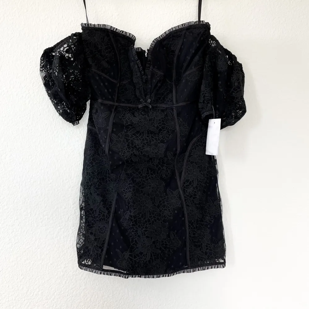 For Love & Lemons Azalea Lace Off The Shoulder Mini Dress - Image 4
