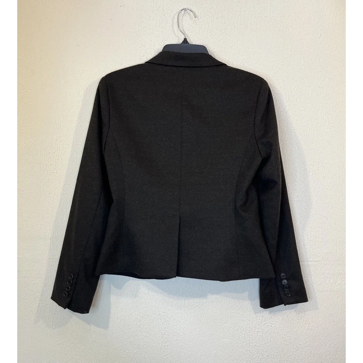 BCBG Maxazria Jacket Blazer Black Gray Tuxedo Button Women’s Size Medium - Image 3