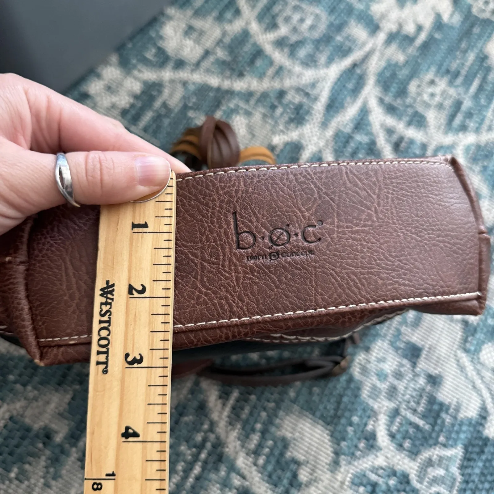 b.o.c Crossbody‎ Purse Womens Brown Black Cheetah Animal Print Tassel Boho Bag - Image 8