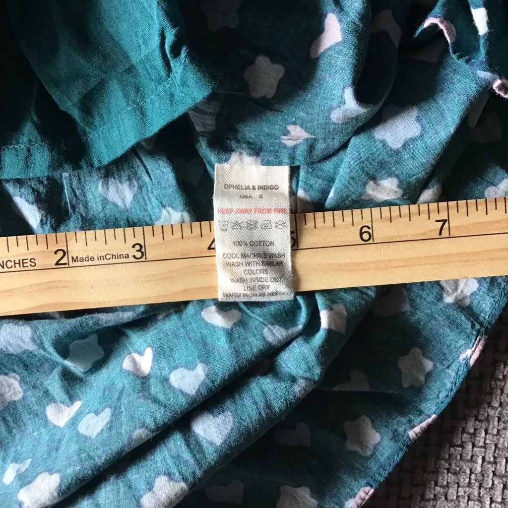 Ophelia & Indigo x Rondel Irma Dress S Cottagecore Smocked Tiered Cotton Midi Blue - Image 9