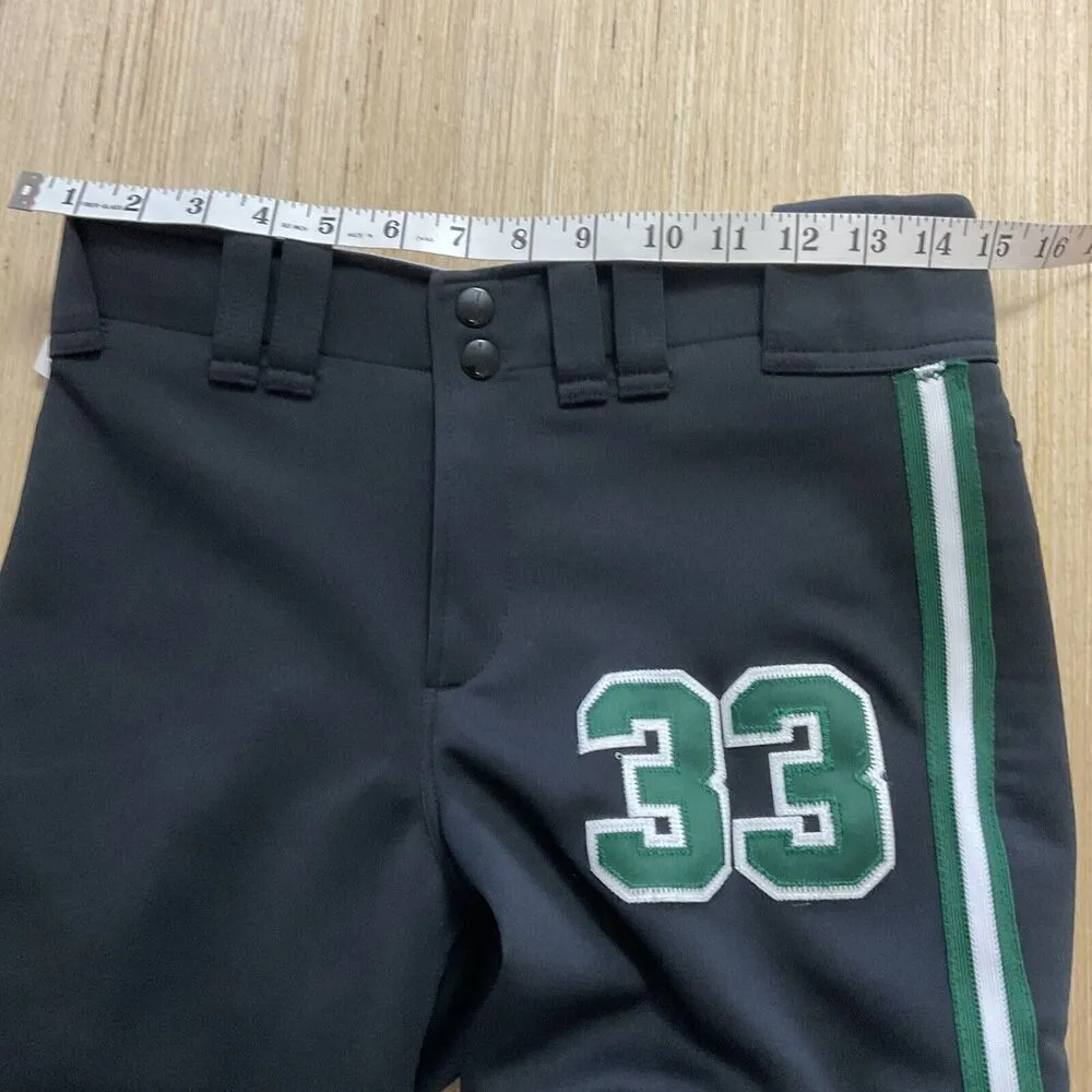 Mizuno Womens Low Rise Belted Softball Pants Black 350150 Elastic Bottom Small - Image 2