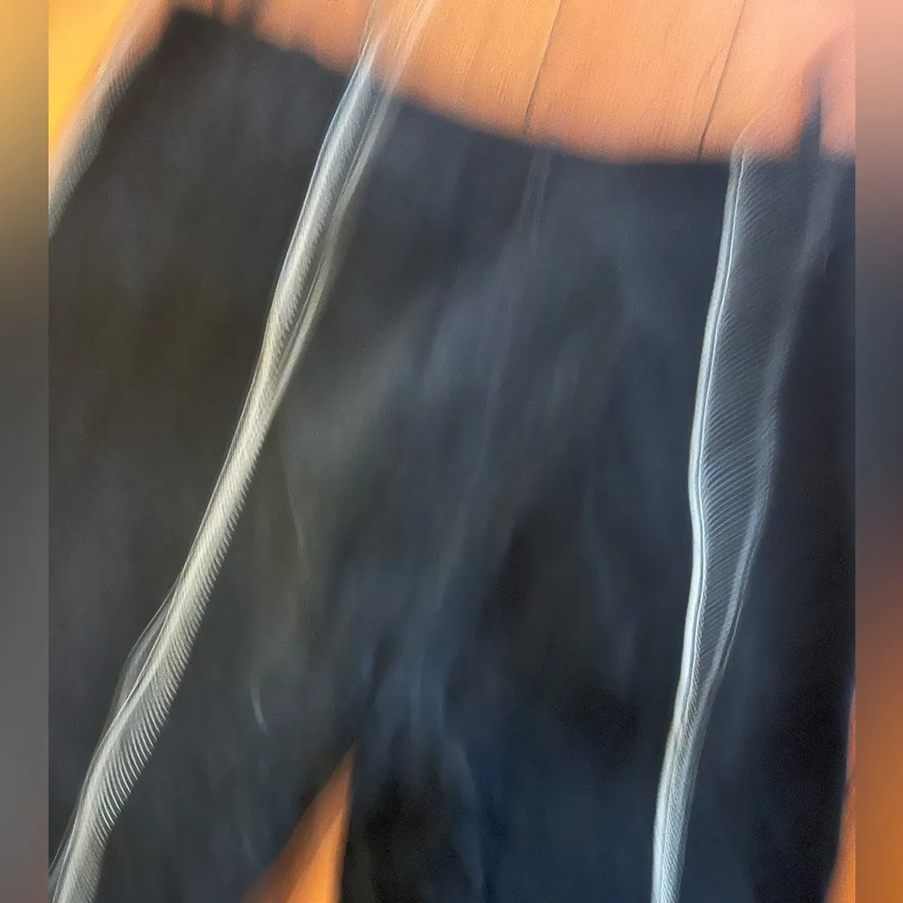 Leather Suede bebe Black and White Geometric Stitch Pantsuit - Image 3