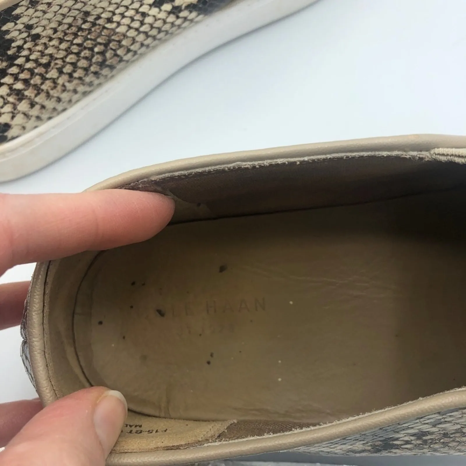 Cole Haan Zerogrand Snake Print Slip On Sneakers Womens 9.5 Flats Shoes Casual - Image 8