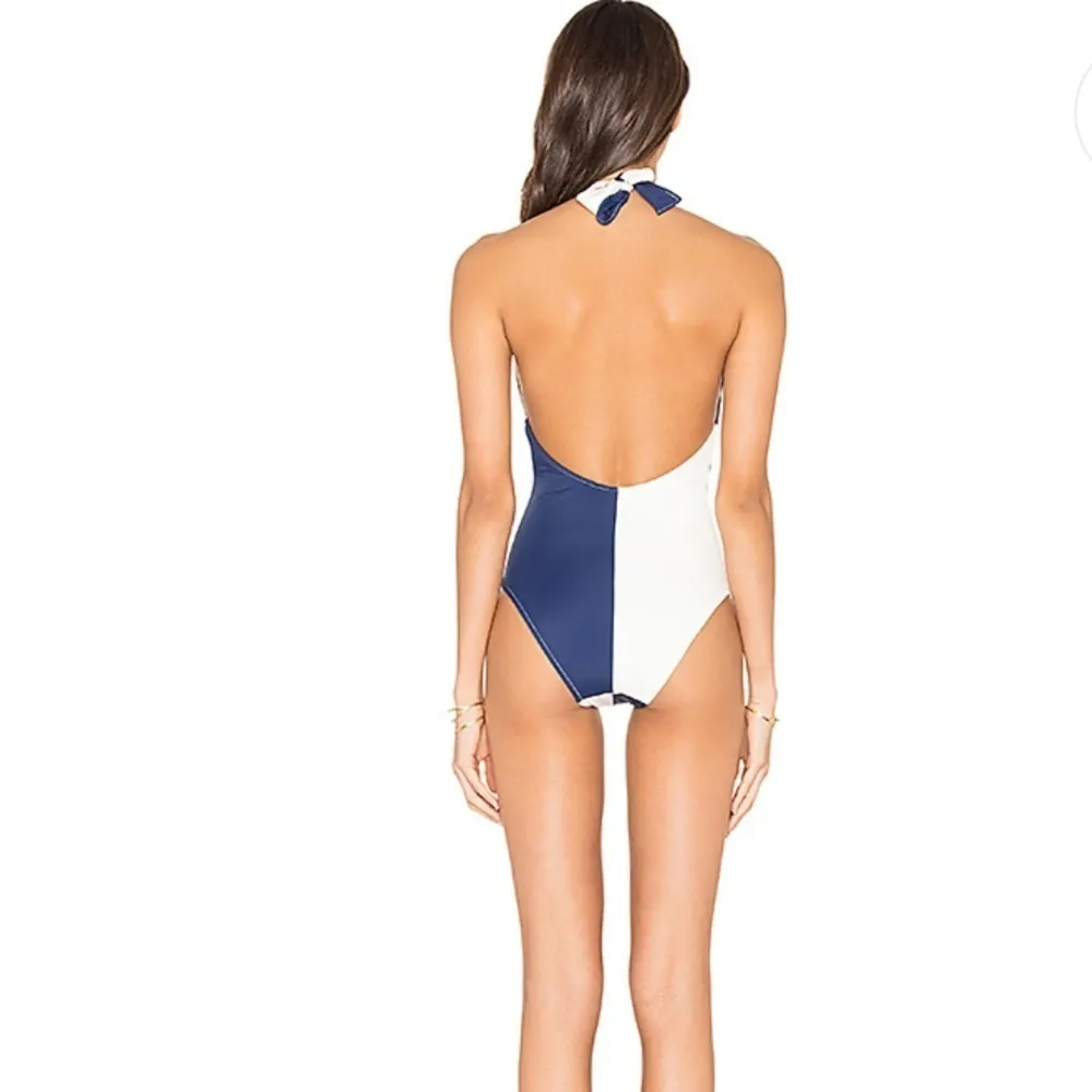 Solid & Striped  Willow Color Block One Piece Bathing Suit Black White‎ - Image 3