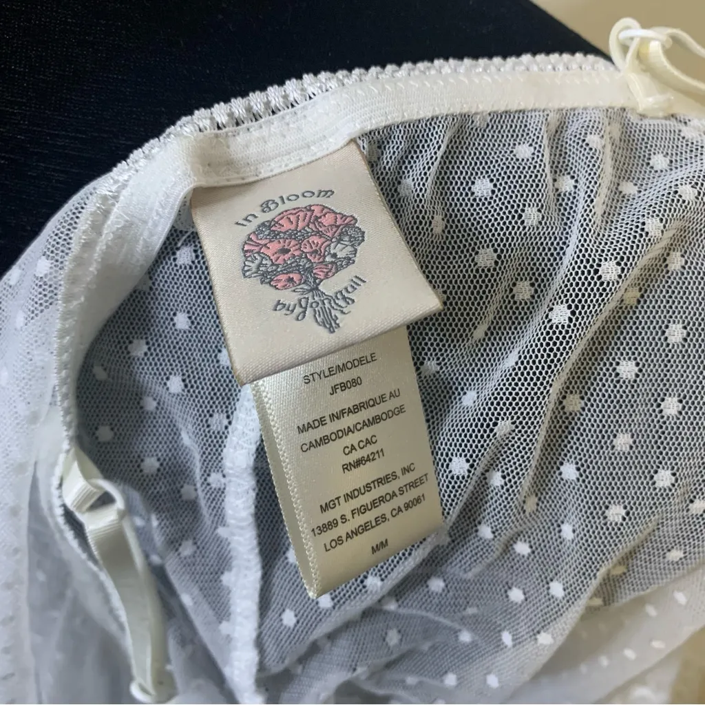 Vintage In Bloom White Lace Babydoll Lingerie Dress Size M - Image 6