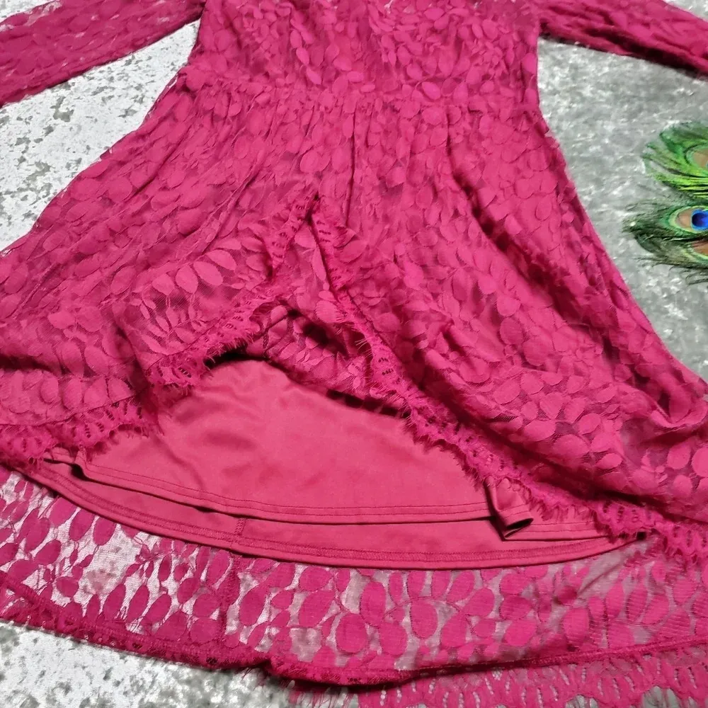 Torrid Scallop Lace Overlay Red Midi Dress - Image 3