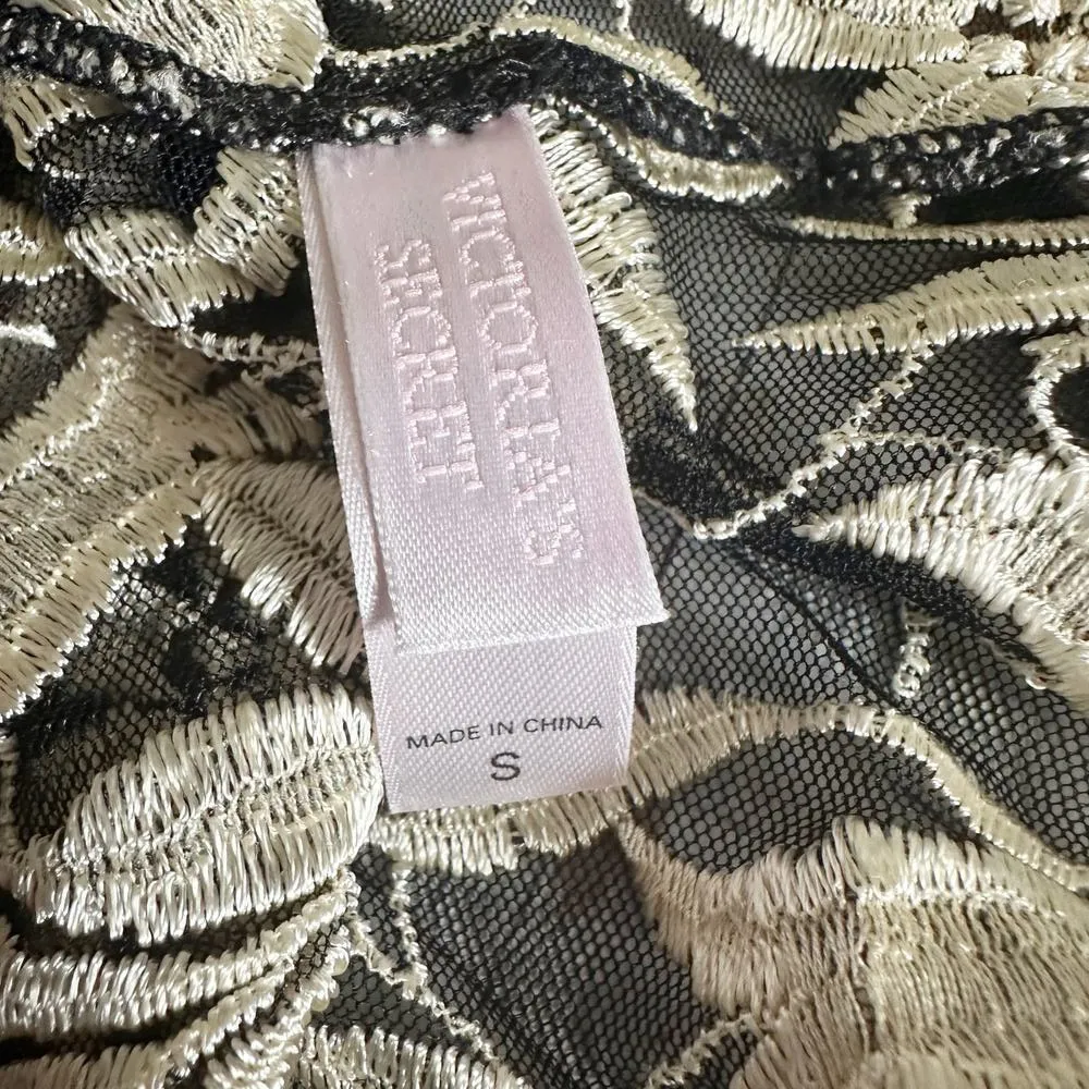 Victoria Secret Y2K Embroidered Floral Slip Chemise Nightgown Size Small - Image 3