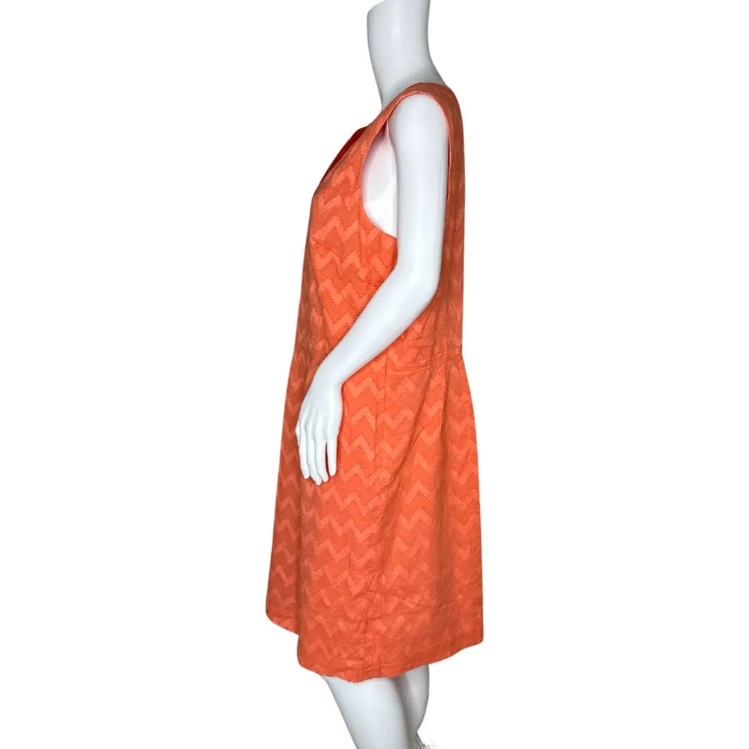 Tommy Hilfiger Dress Womens‎ 18 Orange Sheath Dress Chevron Party Office Preppy - Image 3