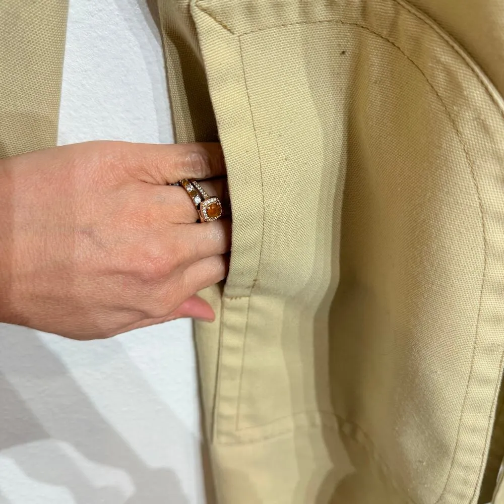 London Fog Khaki Classic Double Breasted Vintage Trench Coat Sz 12 - Image 7