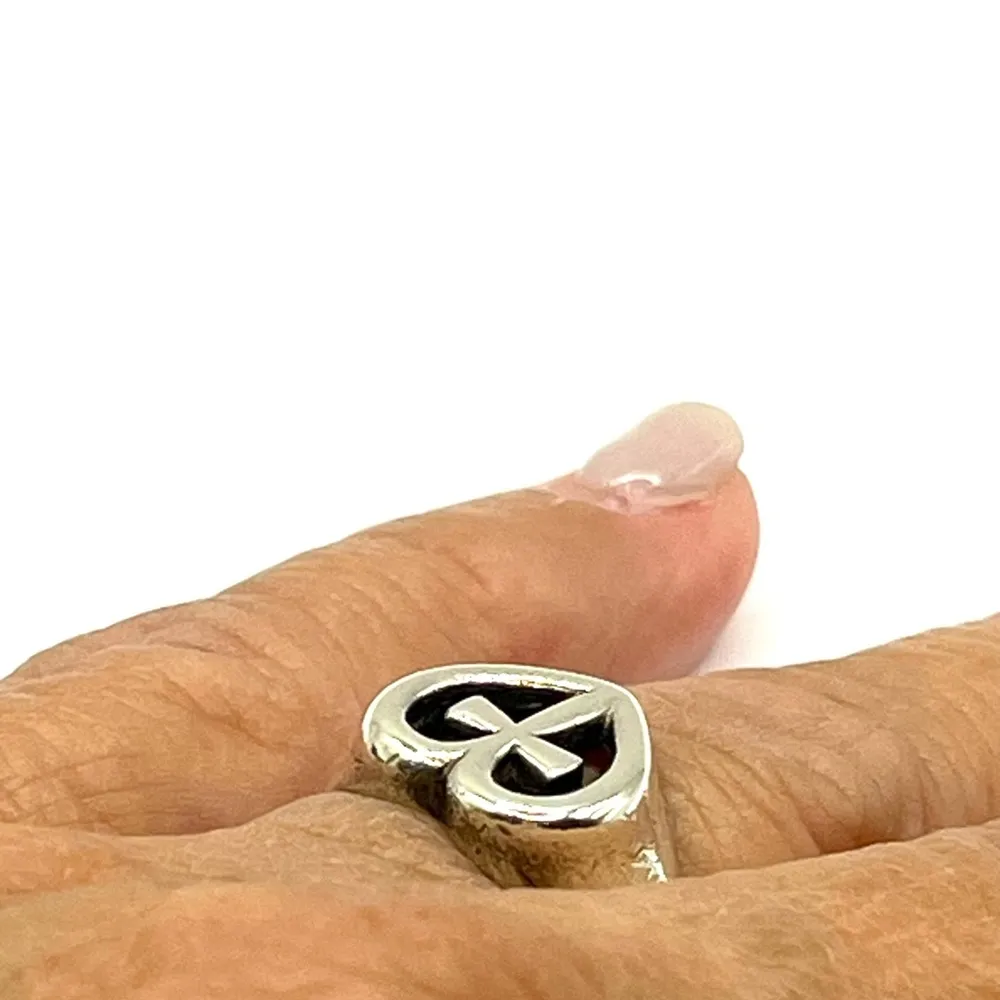 Retired James Avery Ring Eternal Love Heart Cross Sterling Silver 925 Size 8 - Image 11