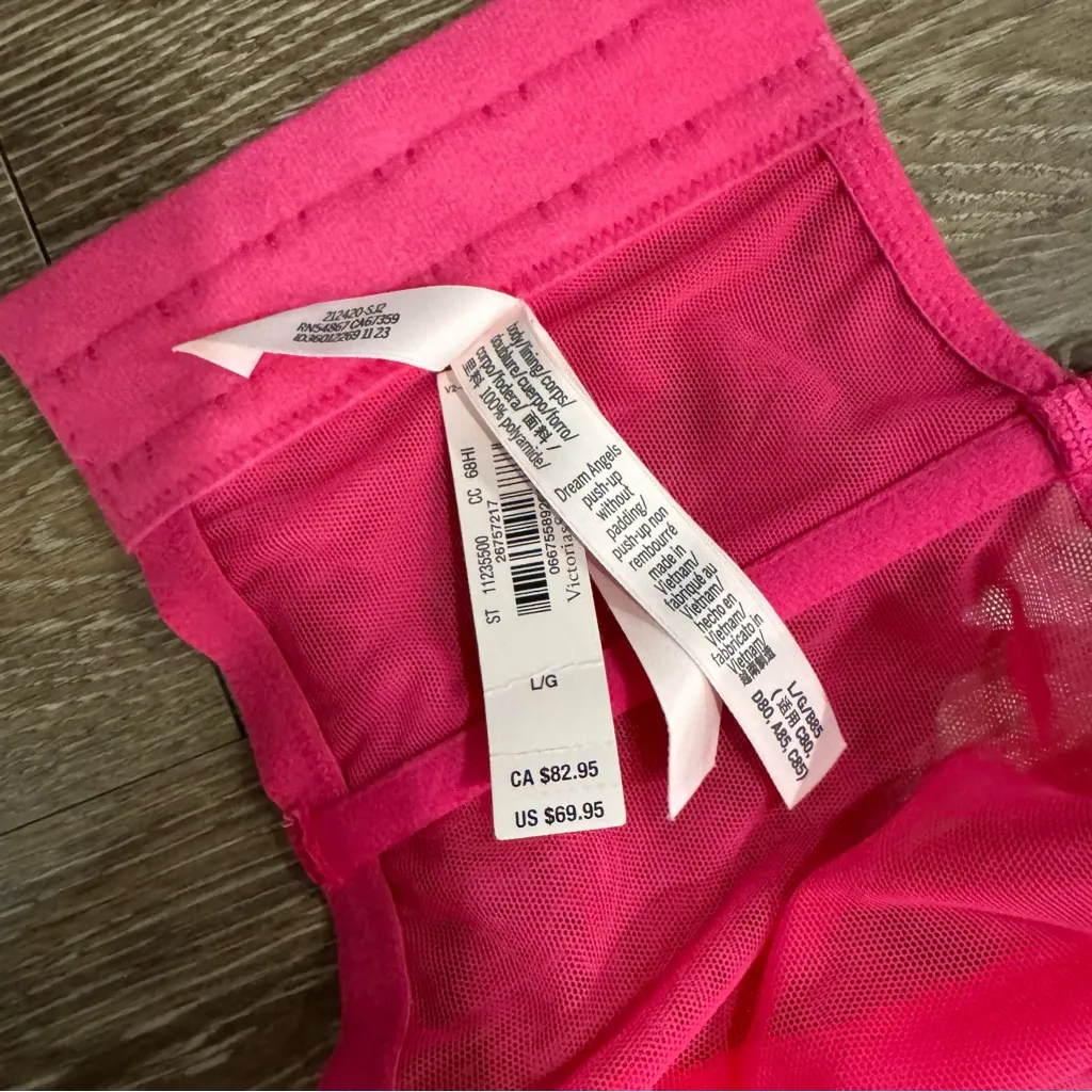 Victoria's Secret Dream Angels Hot Pink Lace Bustier- size L - Image 5