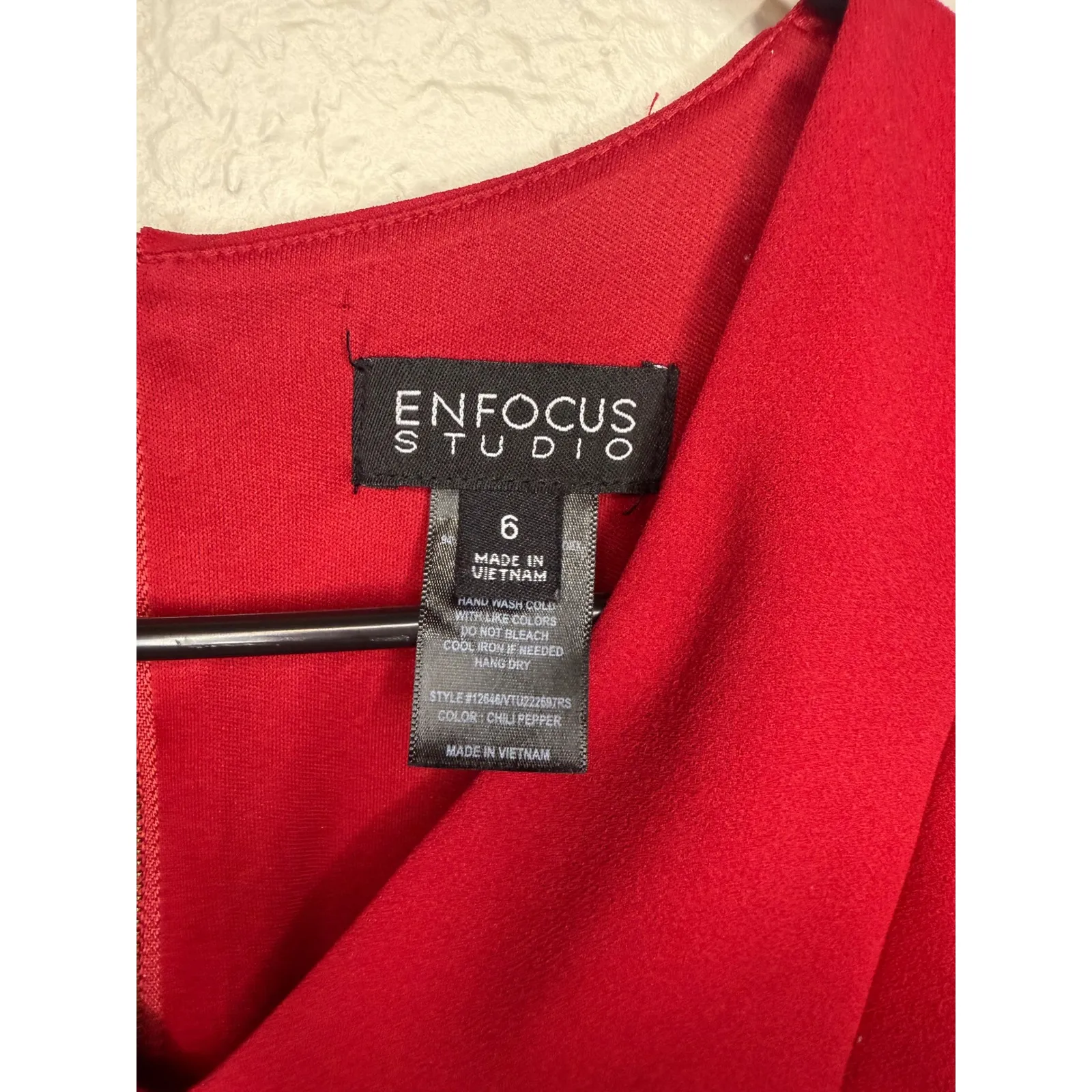 Enfocus Studio Red Dress Ruffle Sleeve Career Cocktail Party Mini Dress - Image 3