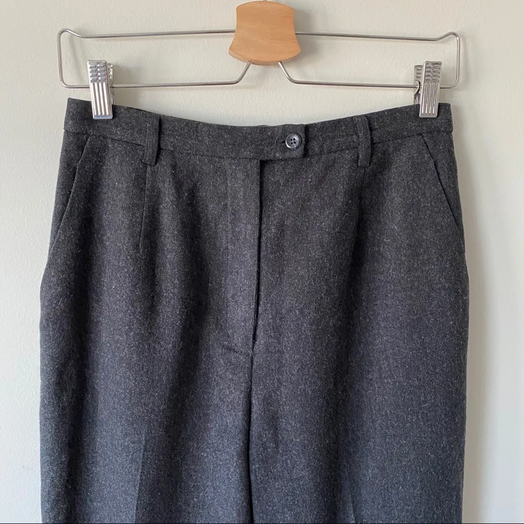 Pendleton Vintage High Waisted Wool Trouser Pants Charcoal Gray Size 8 - Image 3