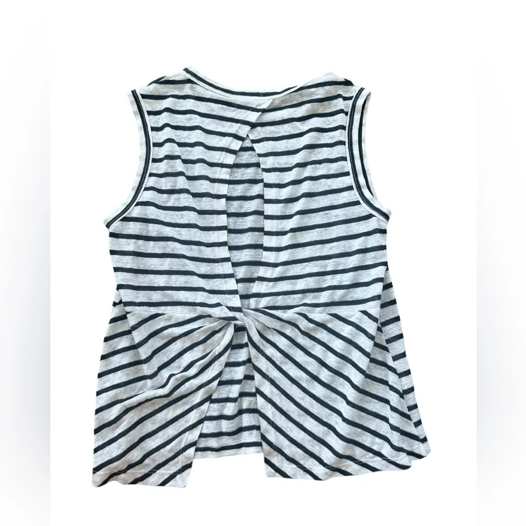 A.L.C. hannover open twist back Striped Black and White Tank Top 100% Linen S - Image 6