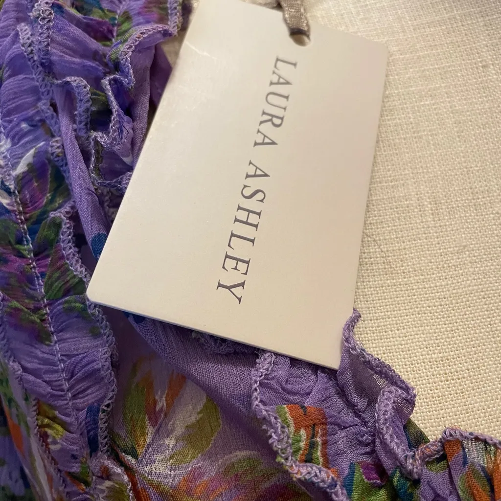 NWT Laura Ashley Boho Tired Ruffle Floral Midi Dress - Image 7