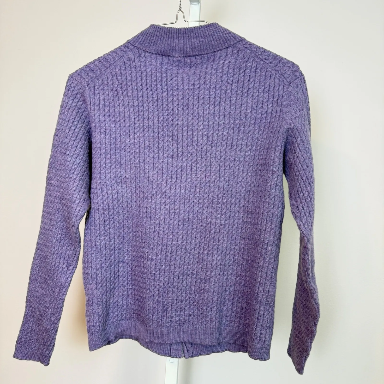 Peter Millar Women's Zip Front Cable Knit Merino Wool Sweater Jacket Cardigan L - Image 6