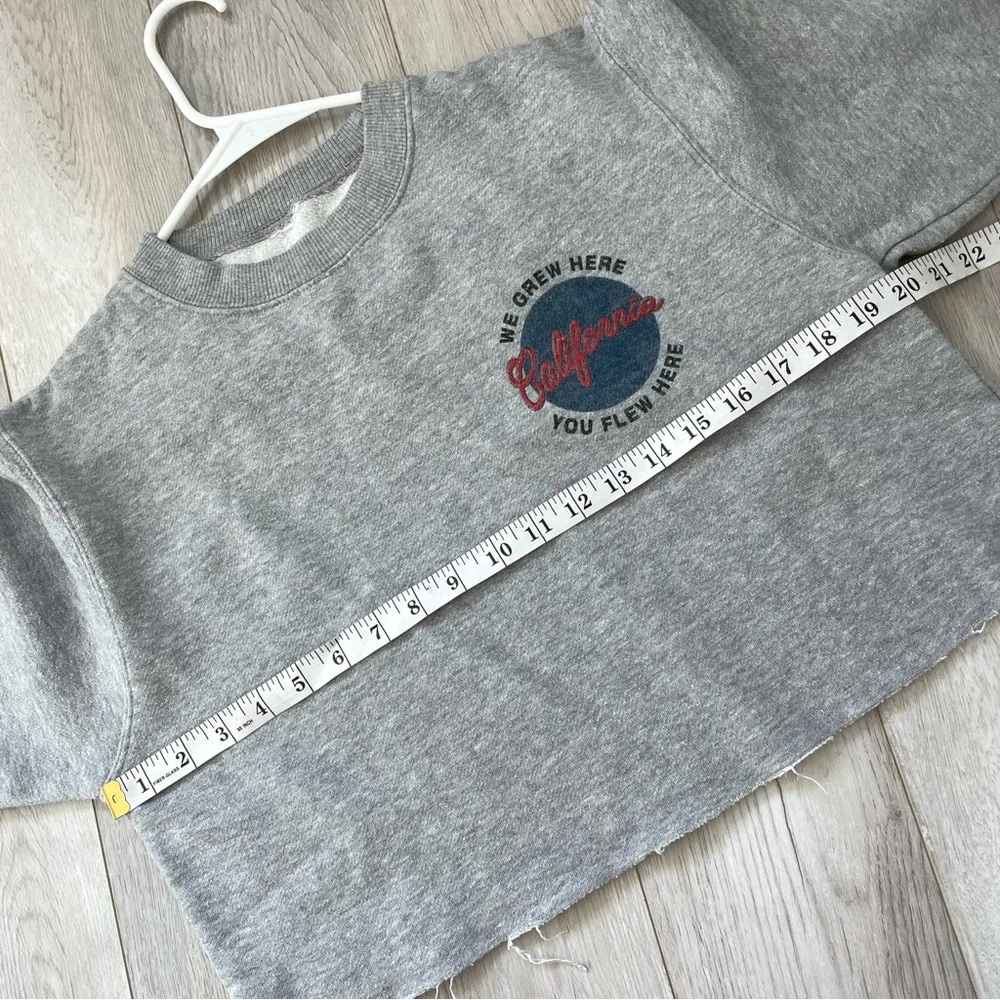 Brandy Melville California We Grew Here You Flew Here Crop Sweatshirt Gray (os) - Image 2