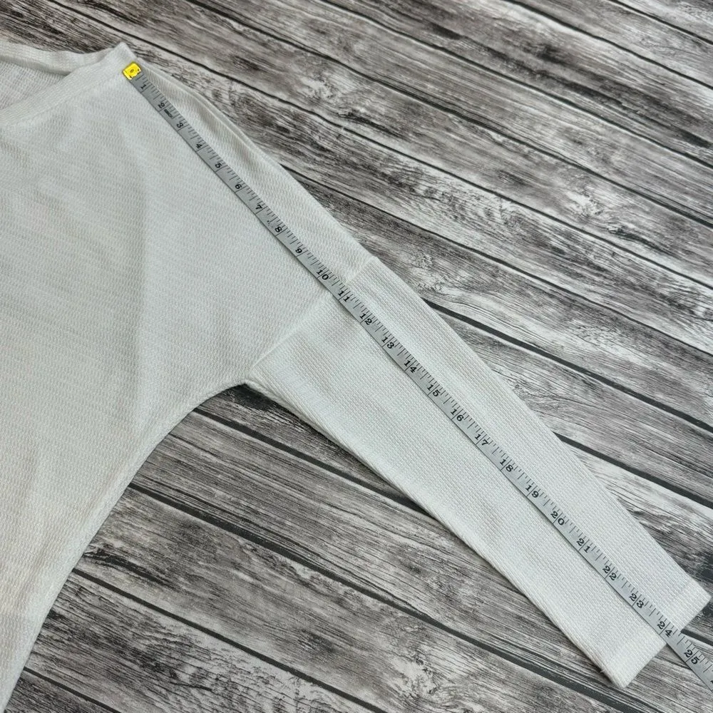 Unbranded Womens Sheer Front Tie Button Front V Neck White Cardigan M Med Medium - Image 11