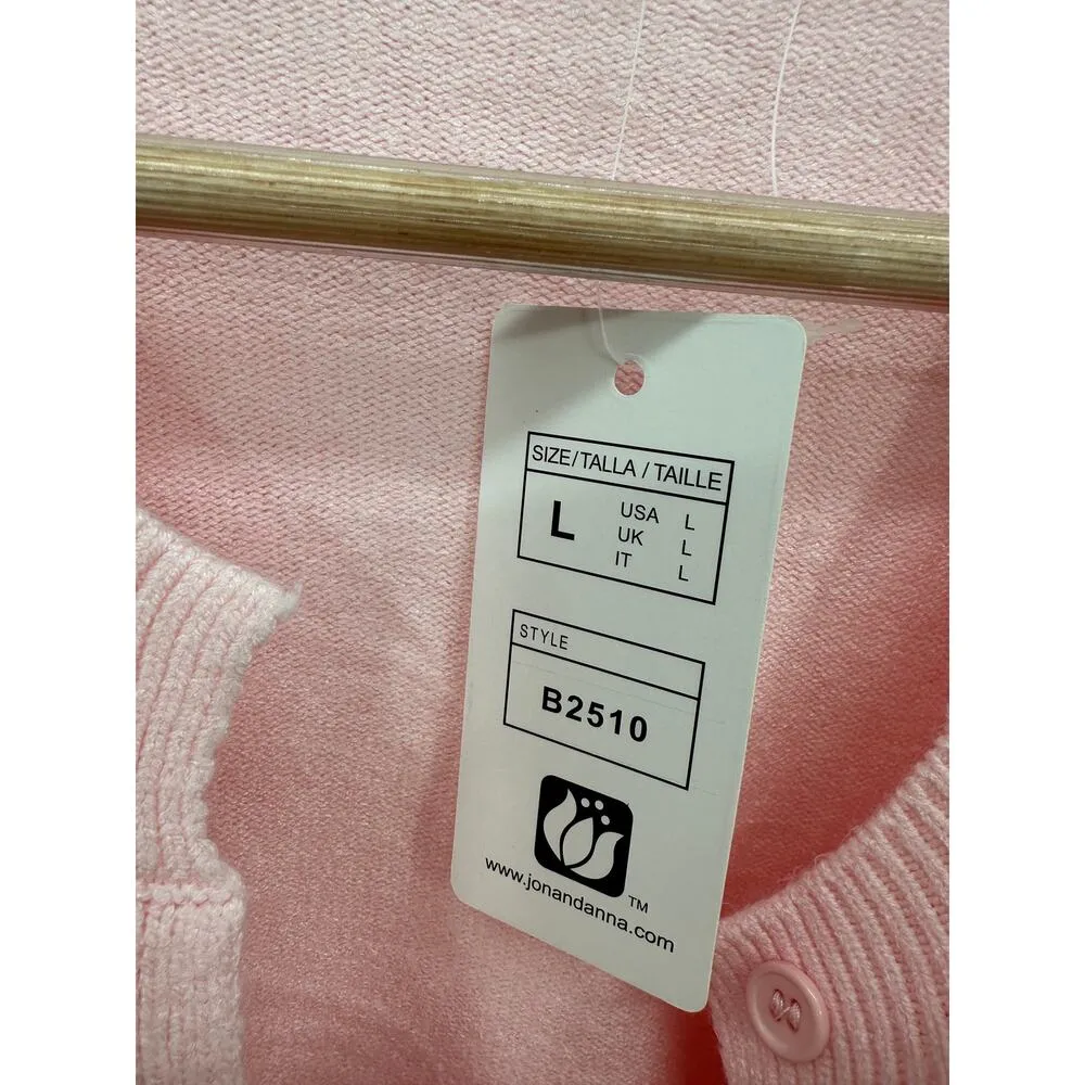 Jon & Anna Womens Light Pink Cardigan Sweater Size L NWT Coquette Pastel Preppy - Image 7