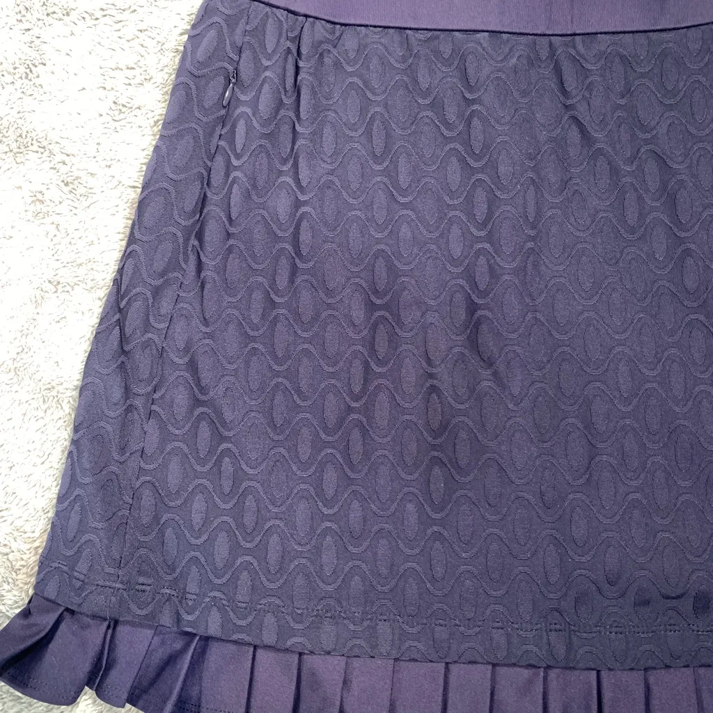 J. McLaughlin  navy Mini wave bubble skort Pleated Hem - Image 2