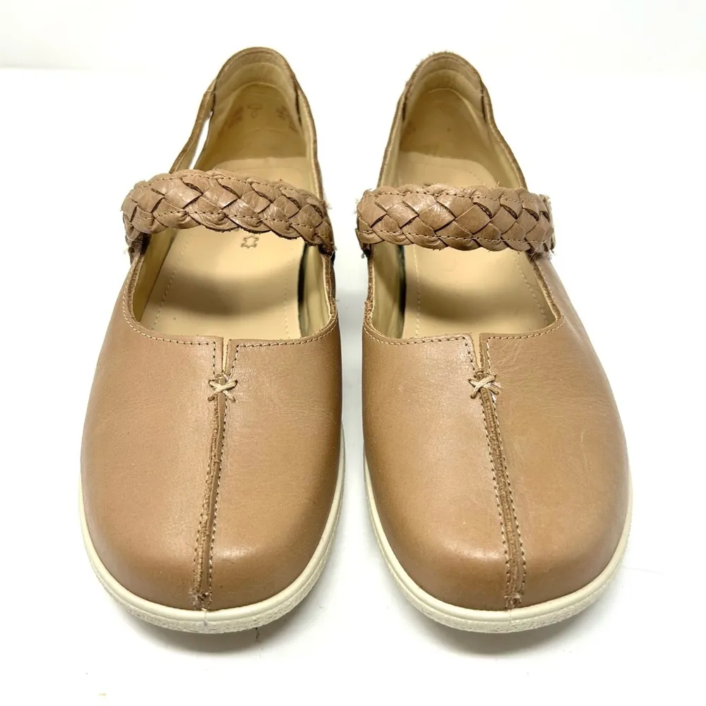 HOTTER Ortholite leather Mary Jane shoes, made in England, size US9.5, UK7.5 Tan - Image 5