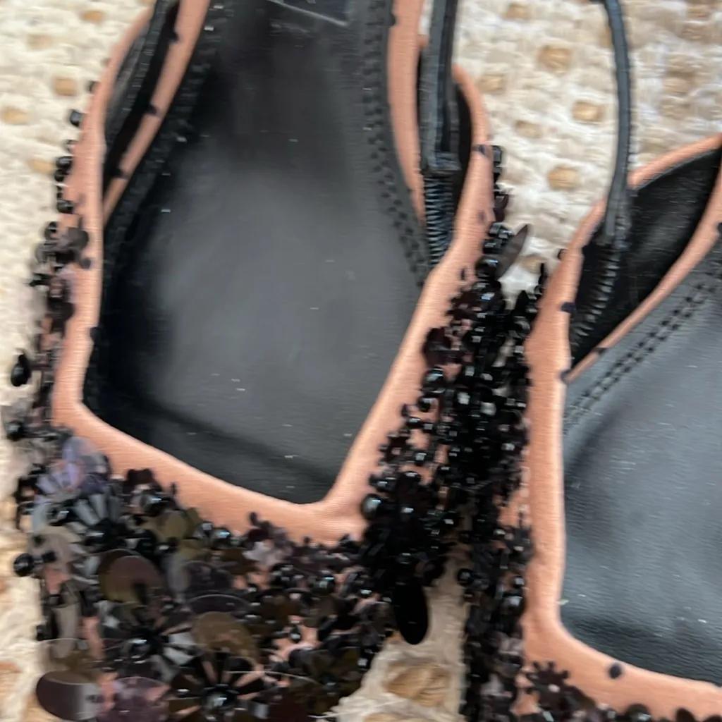 Zara Sequin Kitten Heels Size 38 / 7.5 - Image 5