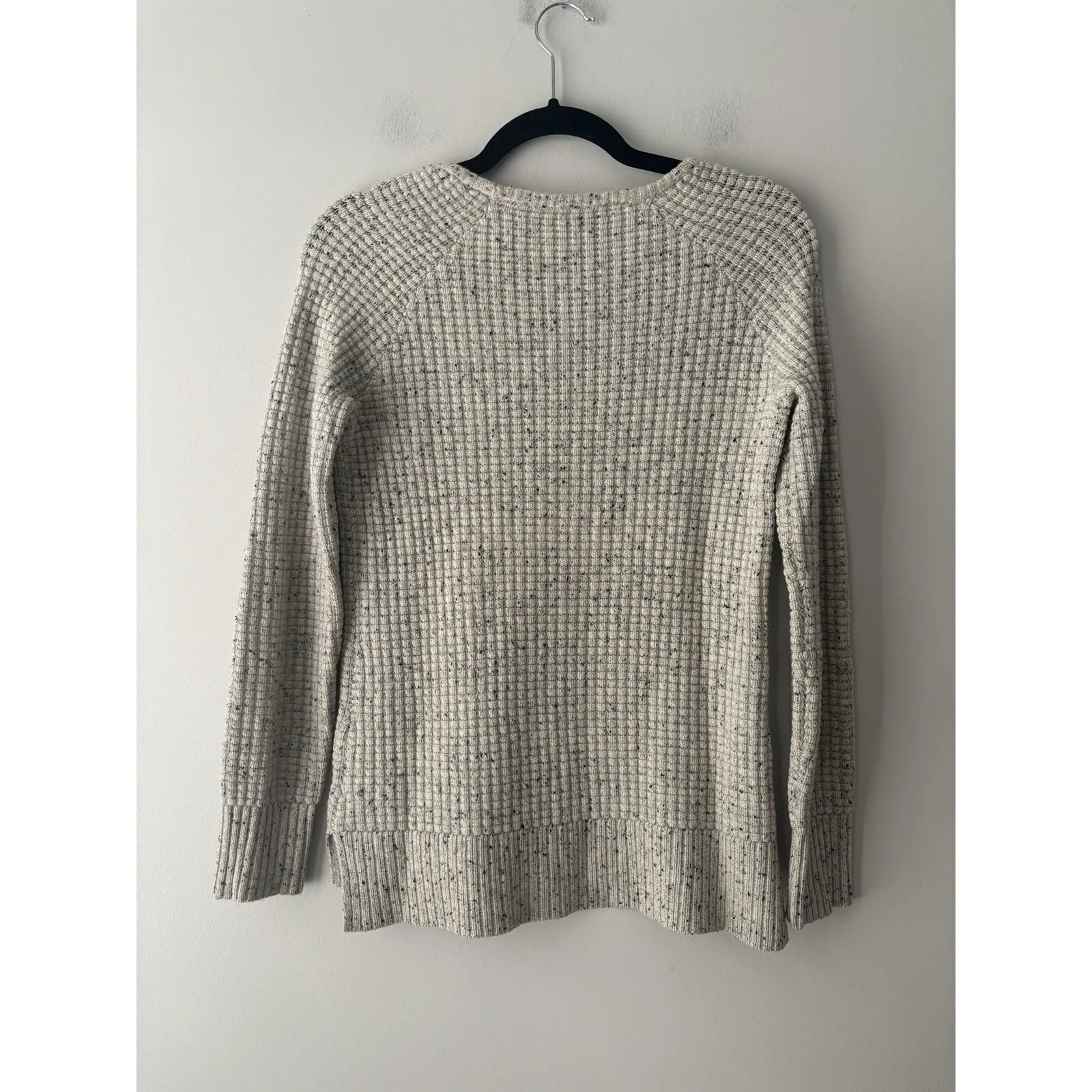 Athleta Women's Cashmere Lodge Sweater Grey Donegal Speckled Scoop Neck Size XXS - Image 8
