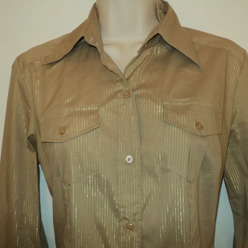 Fashion Metallic Shirt Dress New York Company Sz S - Image 2