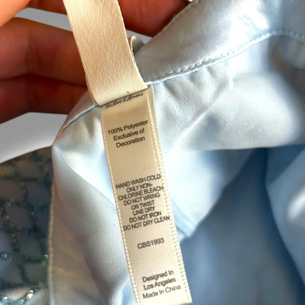 NWT For Love and Lemons Glitter Grid Minitter Grid Mini Skirt Blue Size Large - Image 14