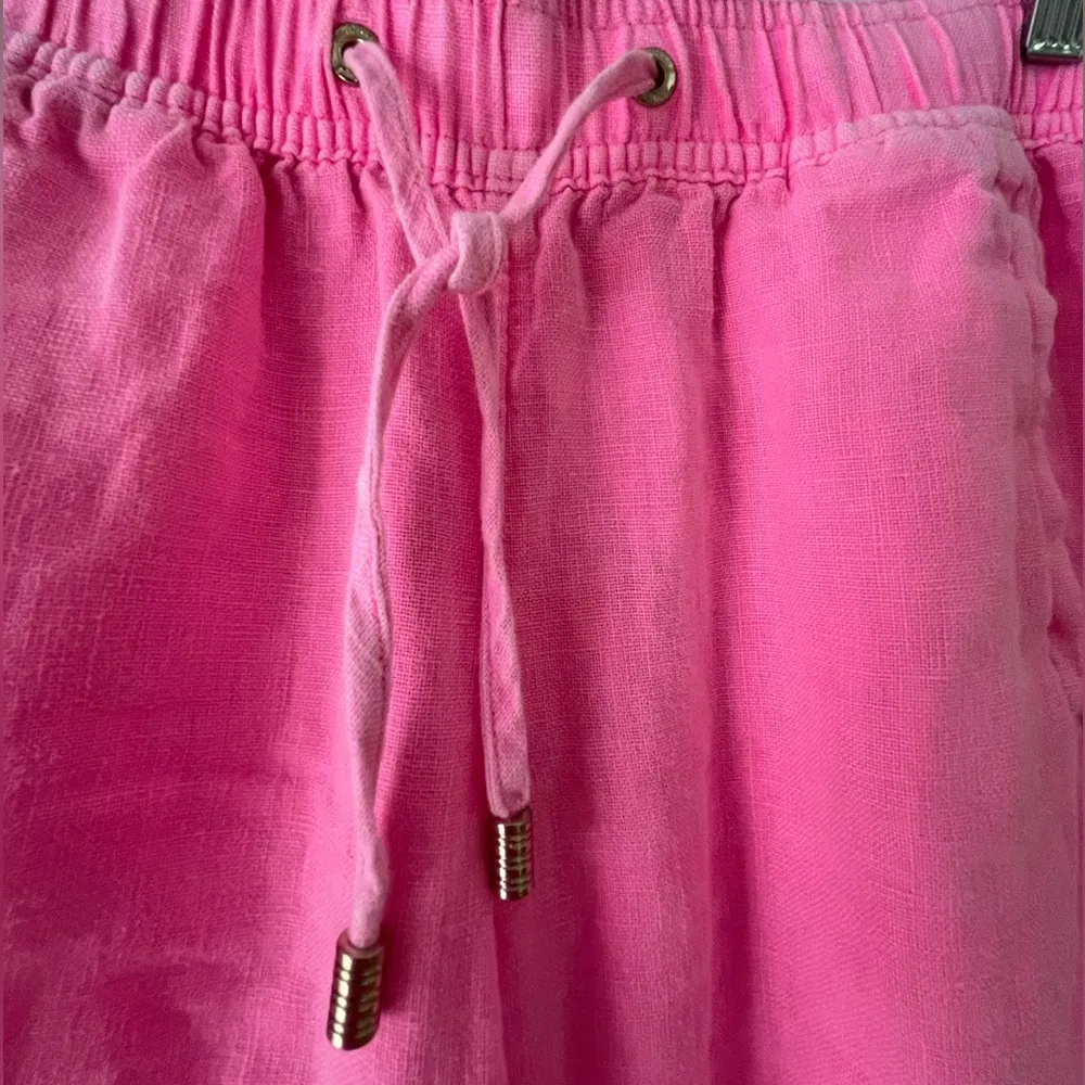 Women's Lilly Pulitzer Taron Sz Small Pink Isle Linen Pants - Image 5