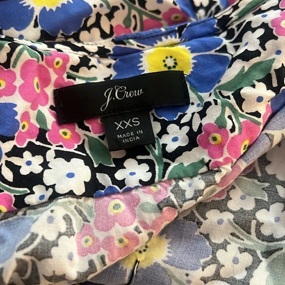 J.CREW Midi True Wrap Dress in Soft Rayon Pink Blue Floral Size XXS - Image 8