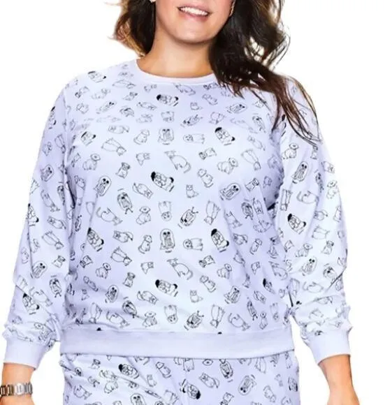 ELOQUII x Katie Sturino Ruff Days Printed Sweatshirt - Image 1