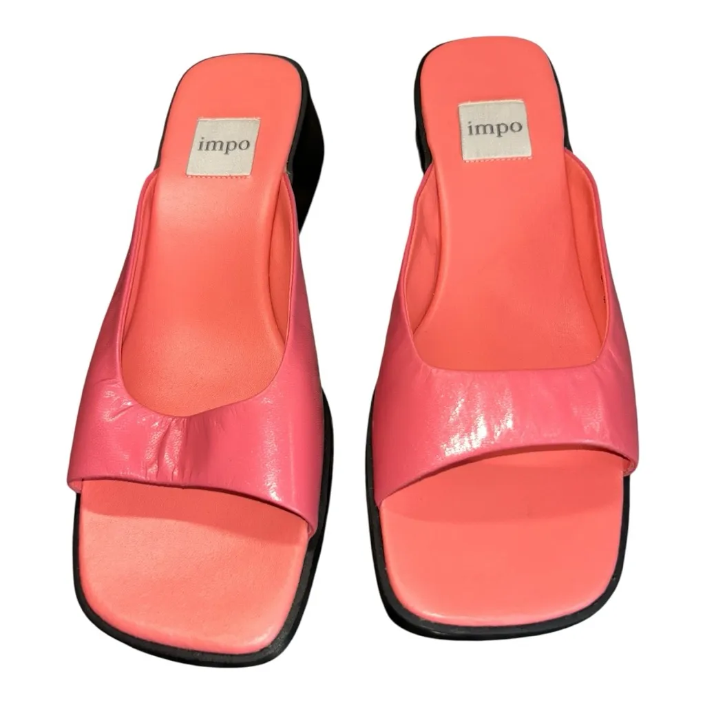 IMPO Women’s Coral Salmon Wedge Slide Sandals Size 10 New - Image 9