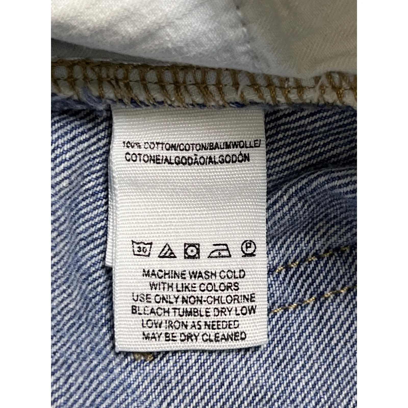 We The Free Free People Denim Mini Skirt Zip Front Frayed Hem Size 27 - Image 3