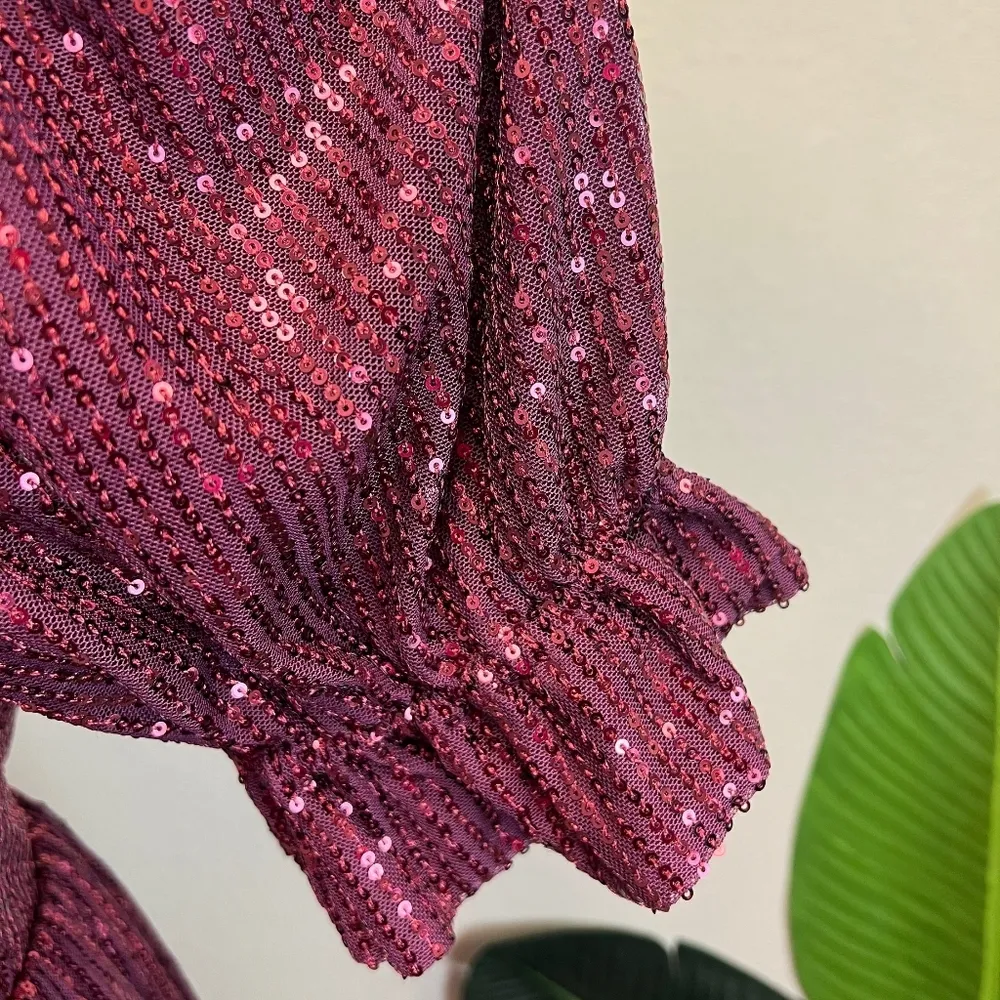 Ivy City Co Clara in Plum Sequin Dress - Image 3