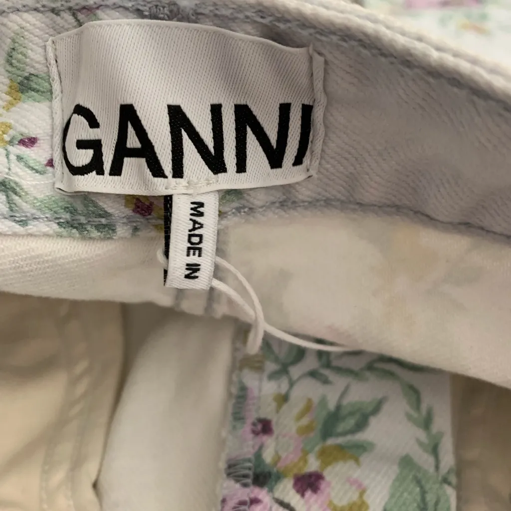 NWT‎ Ganni Betzy Floral print cropped denim jeans sz 26 - Image 10