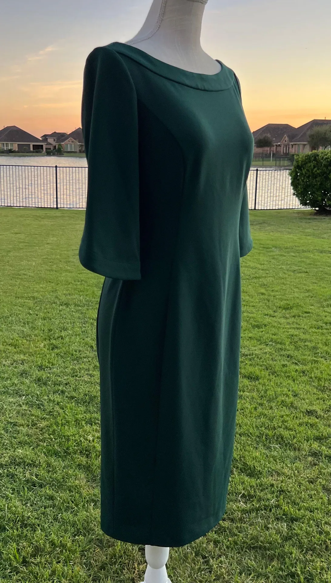 she + sky green dress Short Sleeve H-Line Mini collection:everyday-dresses