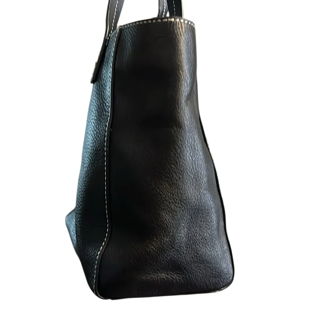 Frances Valentine Black Leather Tote Bag - Image 6
