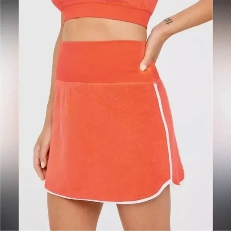 [Aerie] Offline Orange Hole in One Terry Cloth Mini Skort Hidden Shorts Size XL - Image 2