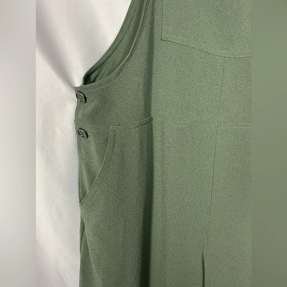 Xhilaration Womens Romper Pants Jumpsuit Wide Legs Overalls Green Casual Work XL - Image 7
