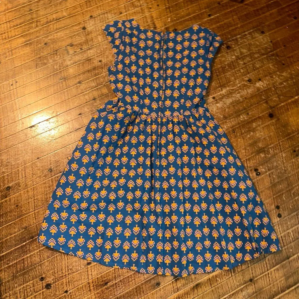 Mata Traders blue southwest retro trees S fit & flare dress - Image 3