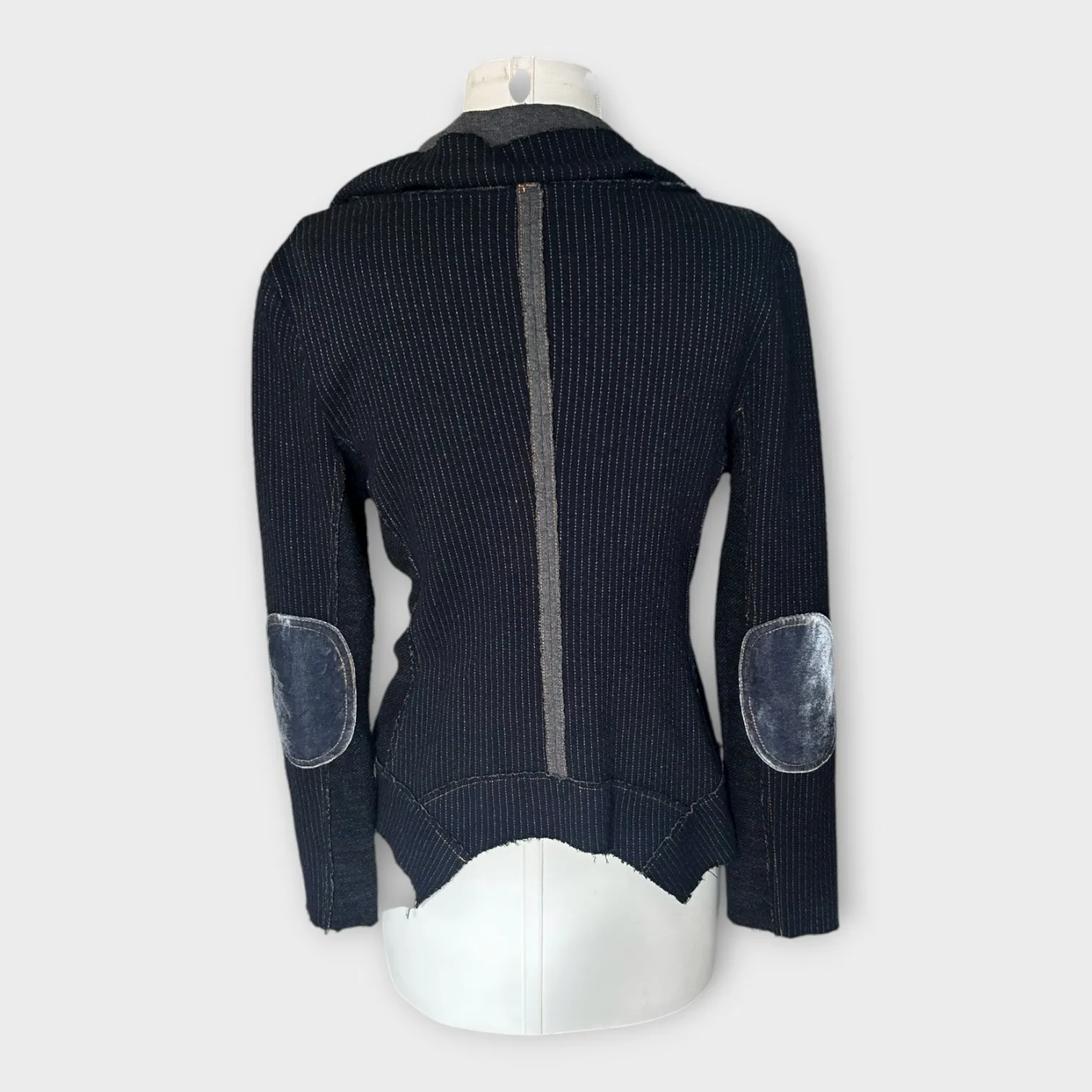 Aratta Silent Journey Drapey Asymmetrical Wrap Cardigan Navy Blue S Edgy Boho - Image 2