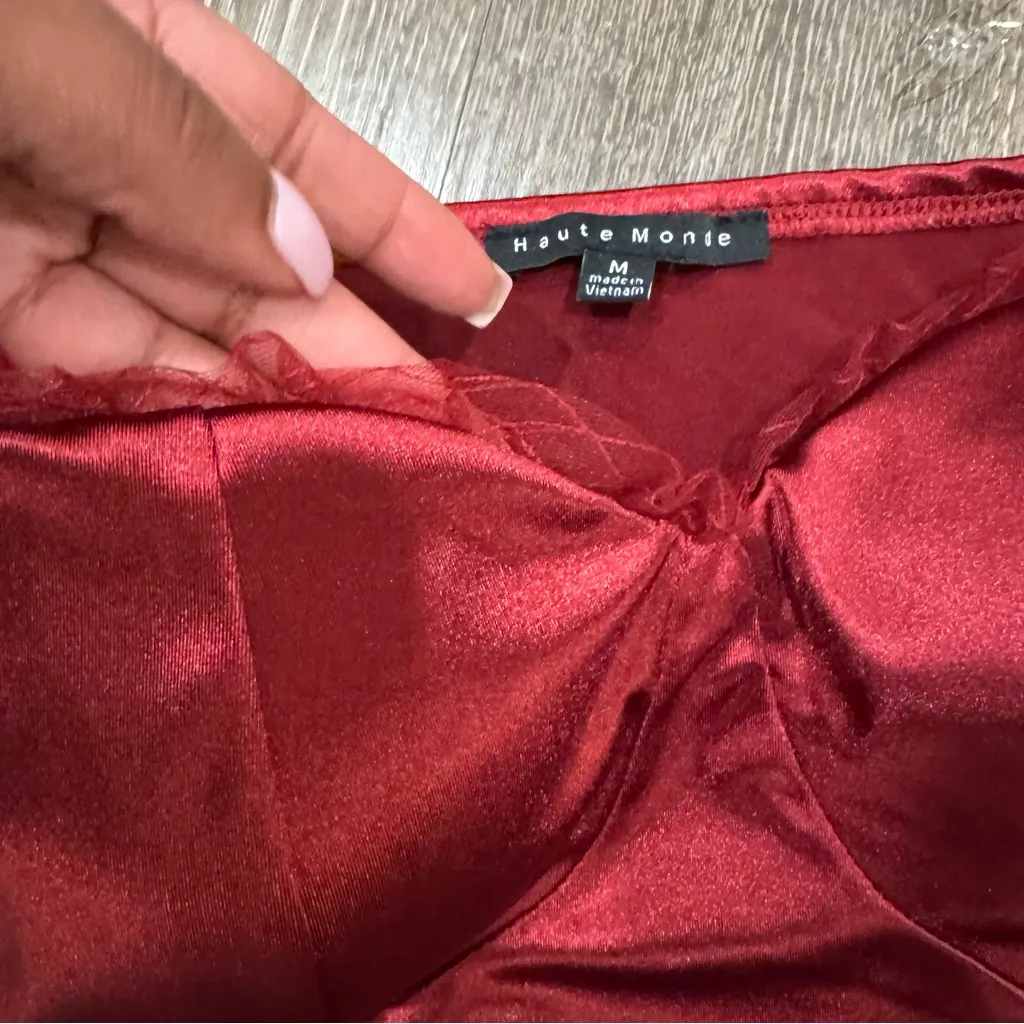 Haute Monde Scarlet Puff Sleeve cropped Blouse - Image 3