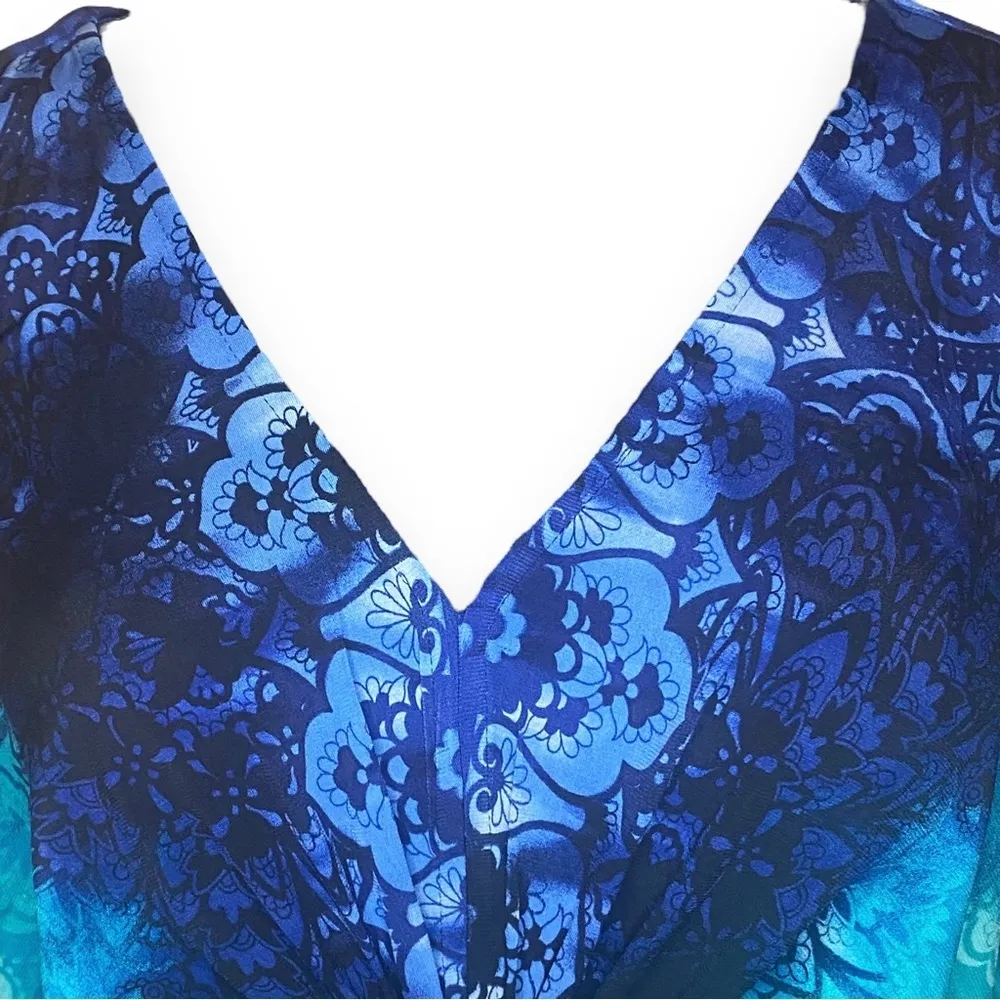 Catherine's Sleeveless Maxi Dress Tie Dye Ombre Jewel Detail Size 1X - Image 9